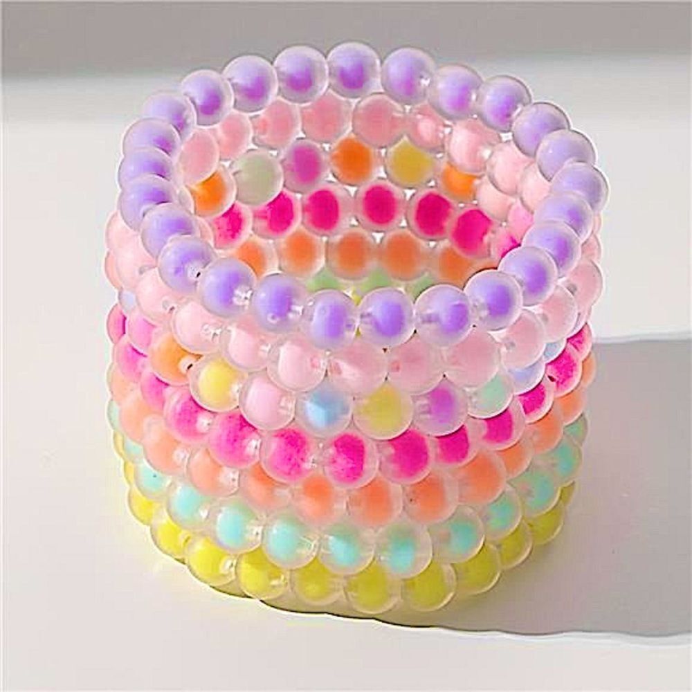 Chunky Pastel Beaded Bracelets Stackable Set Y2K Aesthetic Trendy Jewelry
